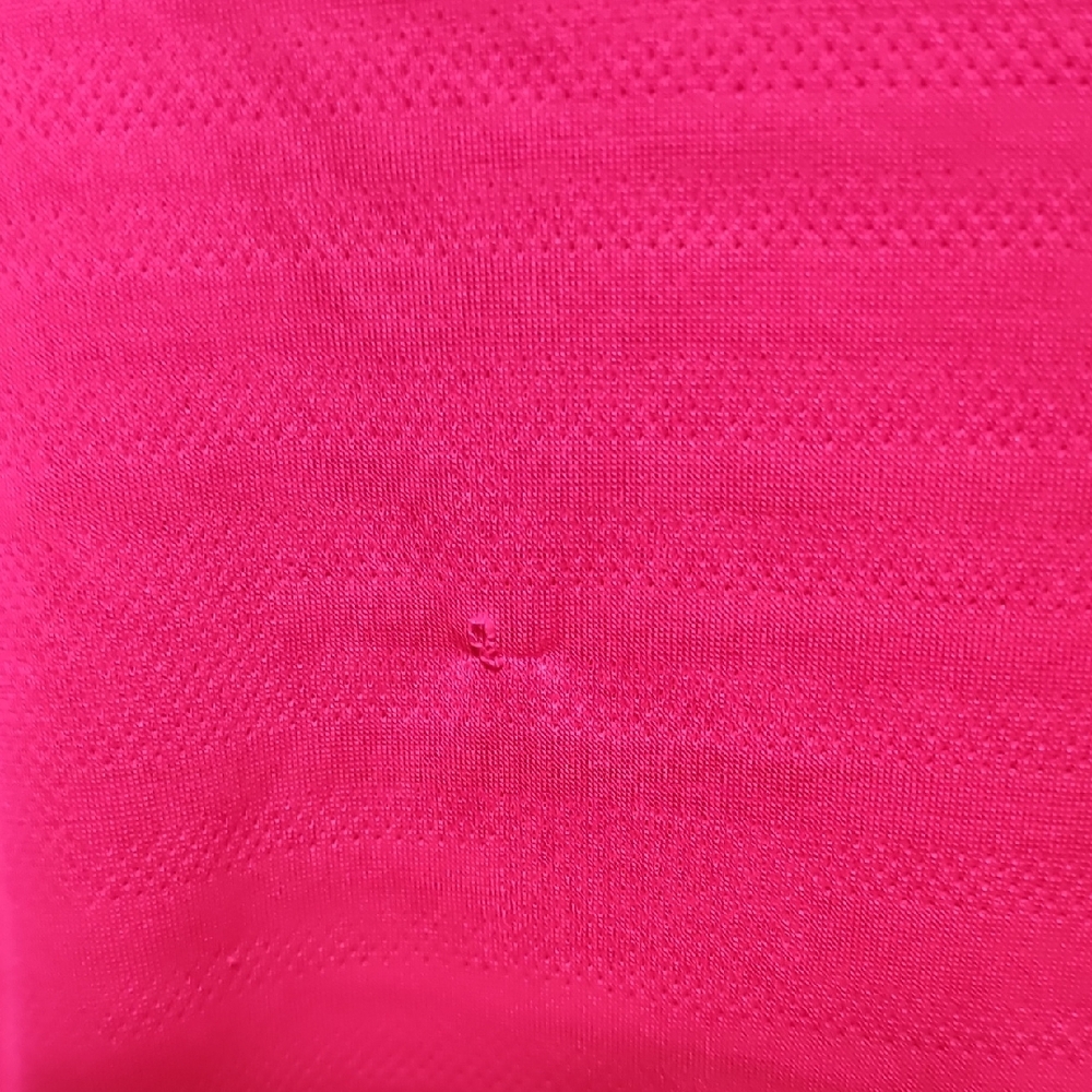 Adidas Hot Pink Sports Tee with Silver Stripes - Picture 5 of 6